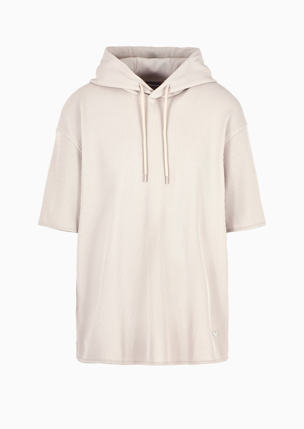 Short-sleeved hooded jumper in canneté jersey - 1