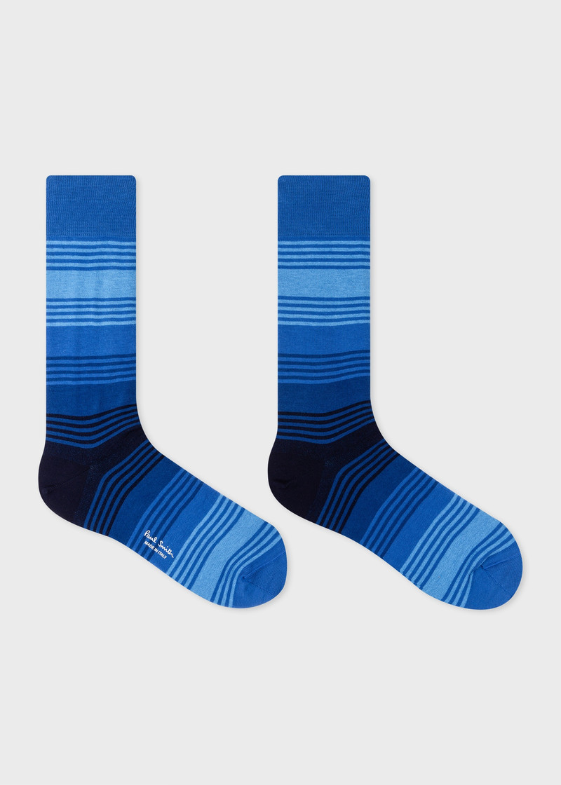 Paul Smith Blue Gradient Stripe Socks outlook