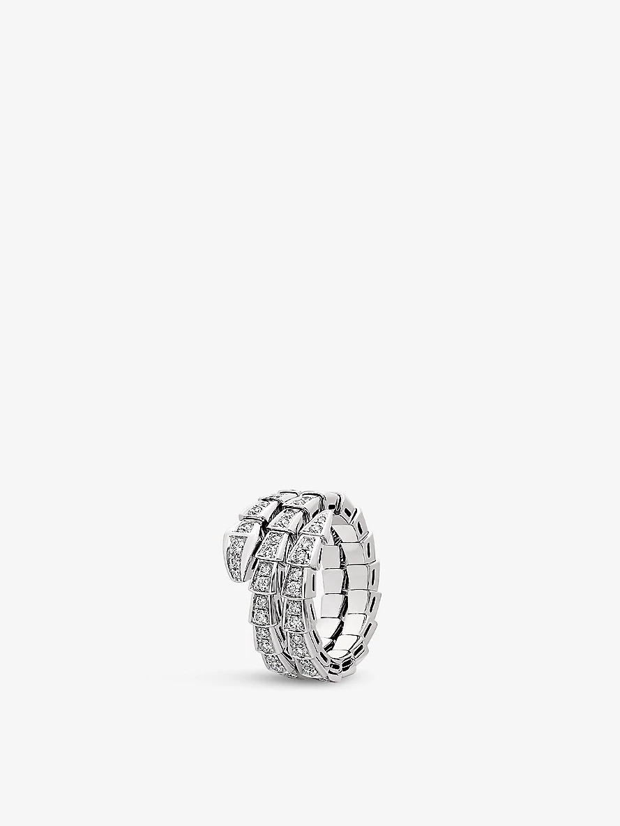 Serpenti Viper 18ct white-gold and 1.22ct brilliant-cut diamond ring - 1