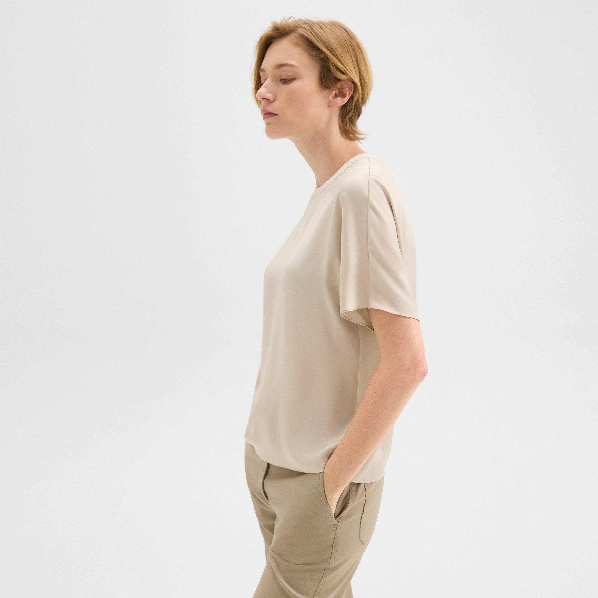 Dolman Sleeve Tee in Recycled Satin - 3