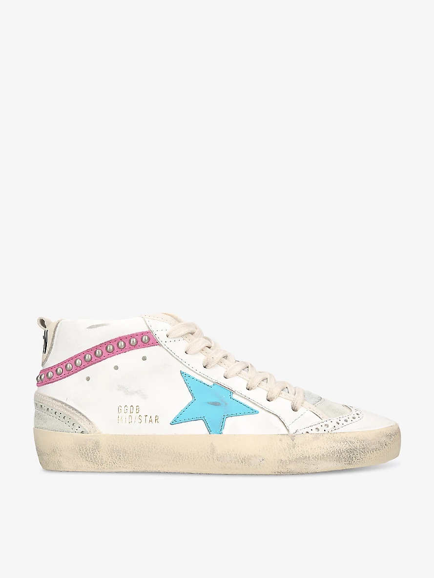 Mid Star 82494 logo-print leather mid-top trainers - 1