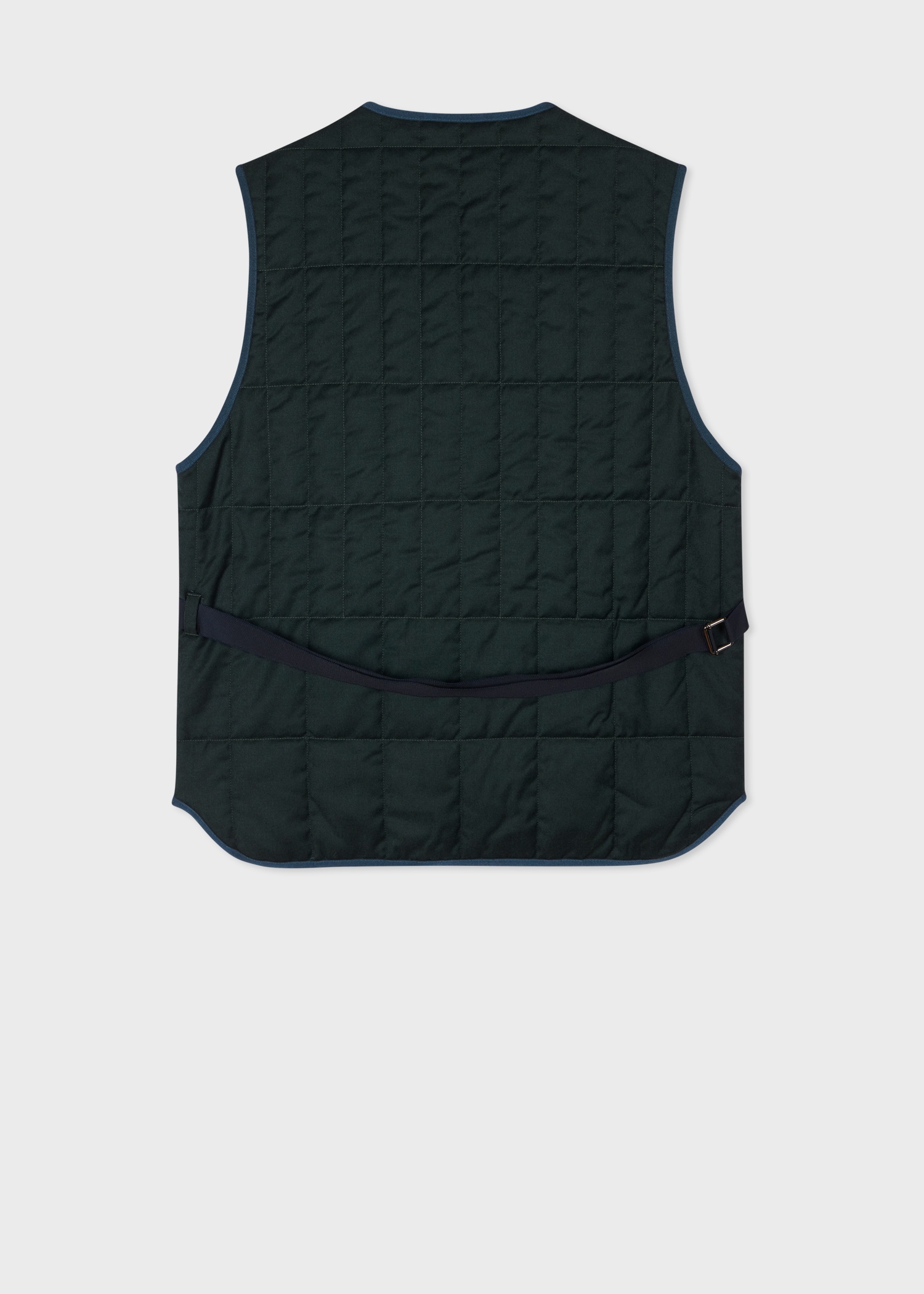 Forest Green Wool-Cashmere Flannel Quilted Gilet - 2