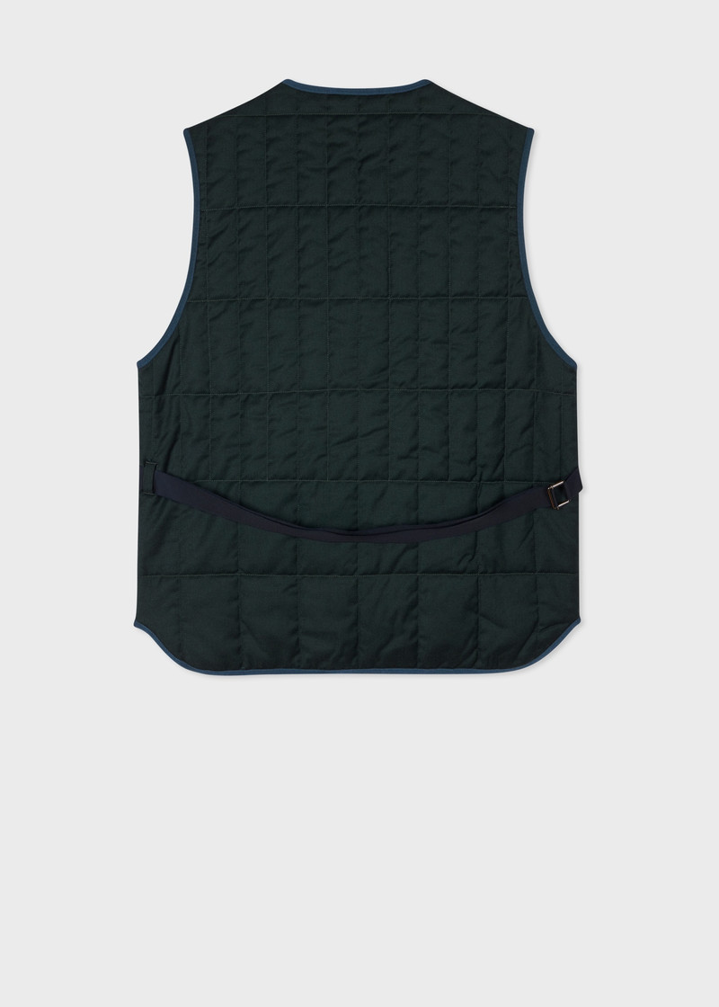 Paul Smith Forest Green Wool-Cashmere Flannel Quilted Gilet outlook