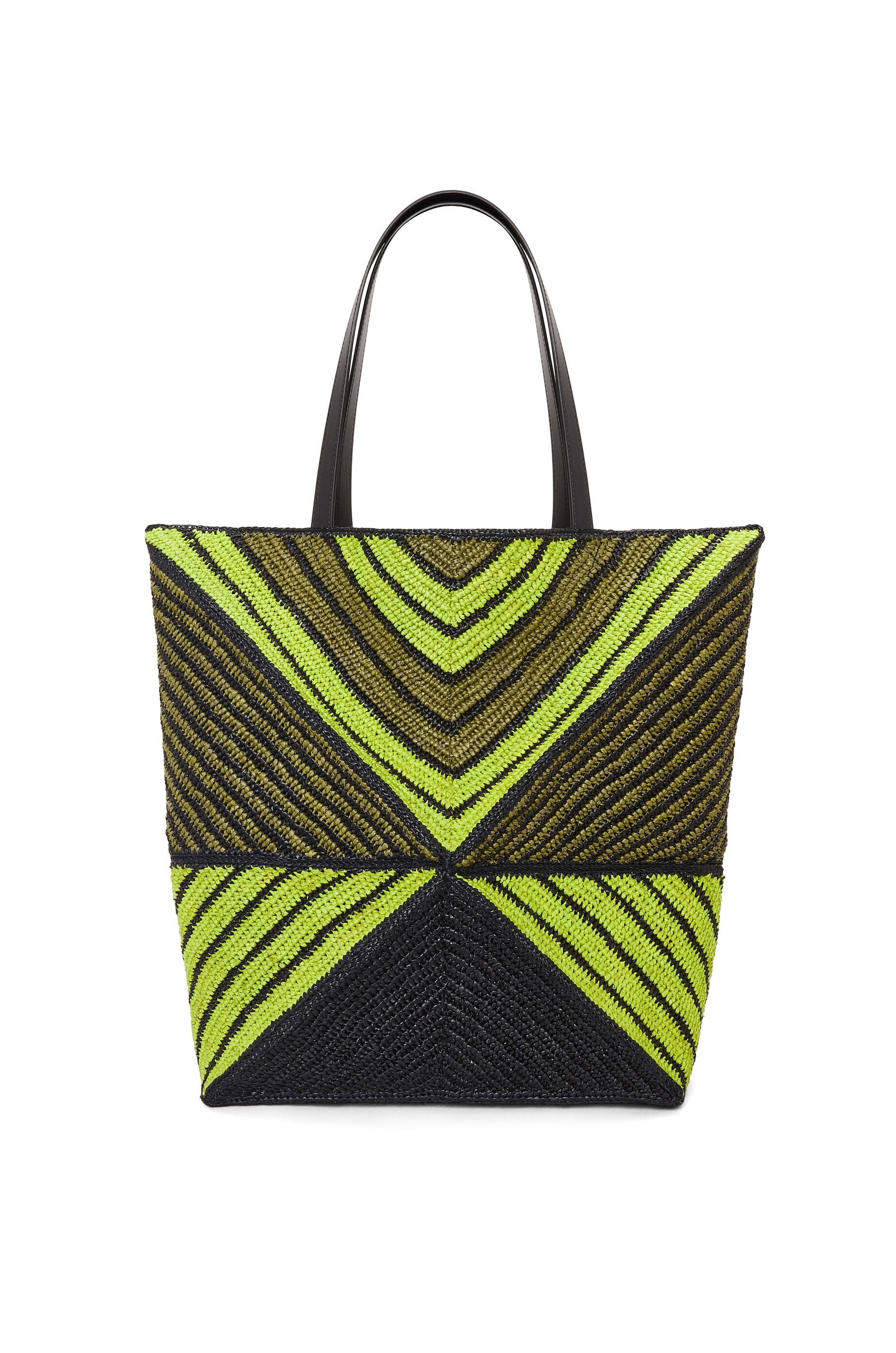 XL Puzzle Fold Tote in raffia - 7