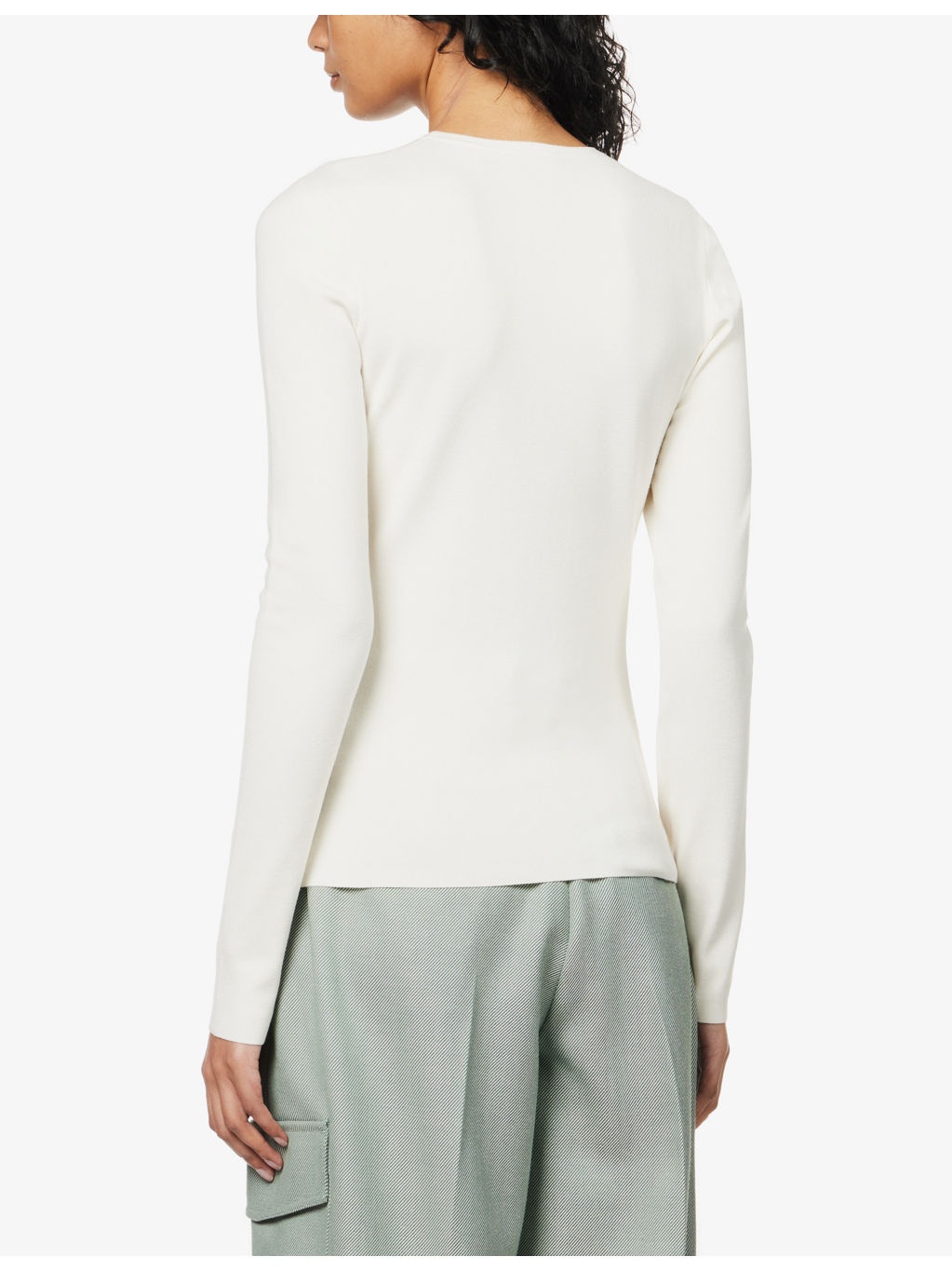 Round-neck stretch-silk jumper - 4