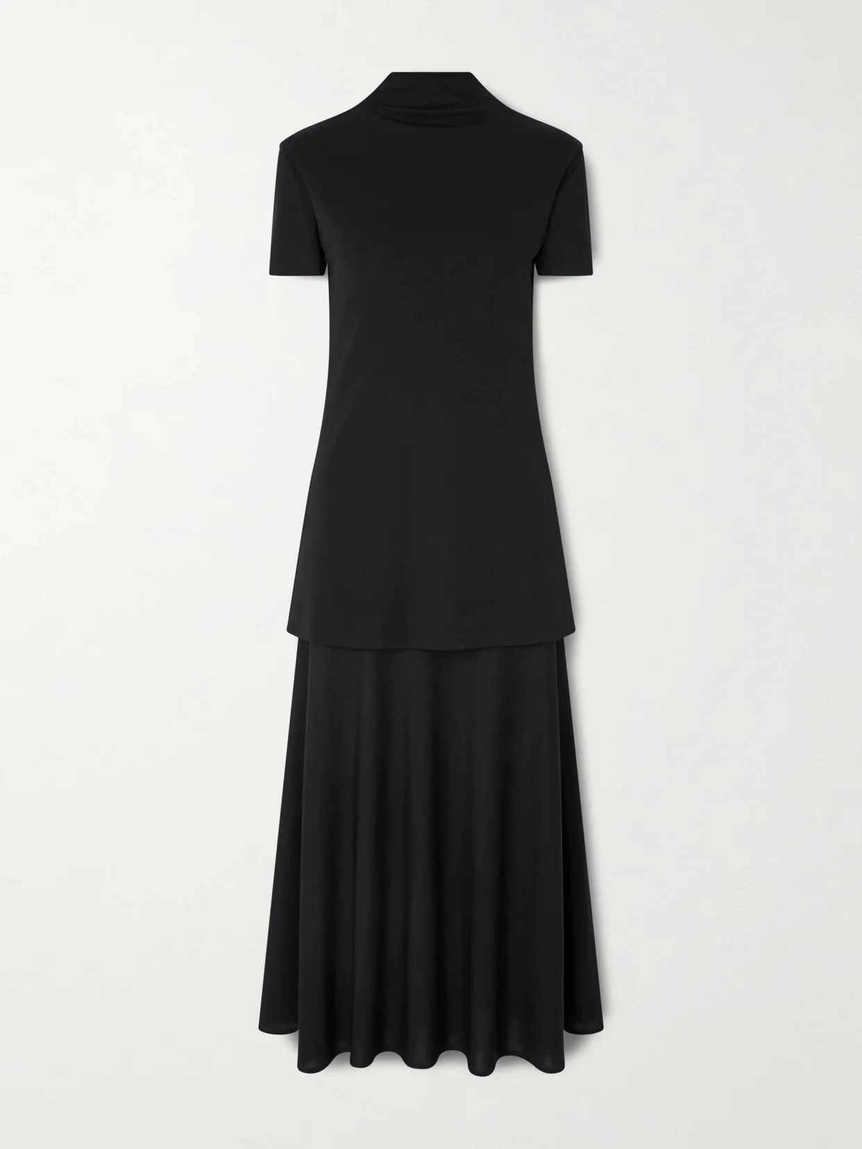 Layered Jersey Midi Dress - 1