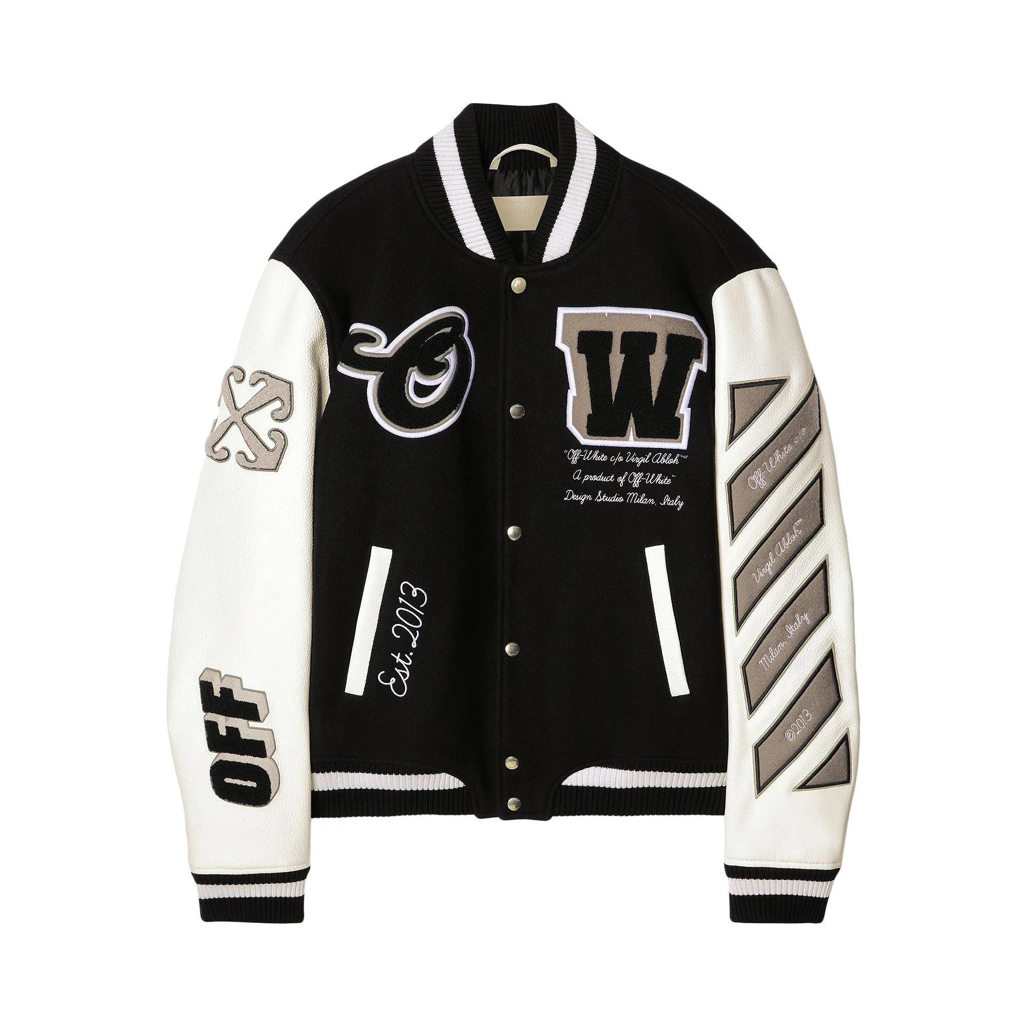 Off-White Varsity Jacket 'Black/Black' - 1