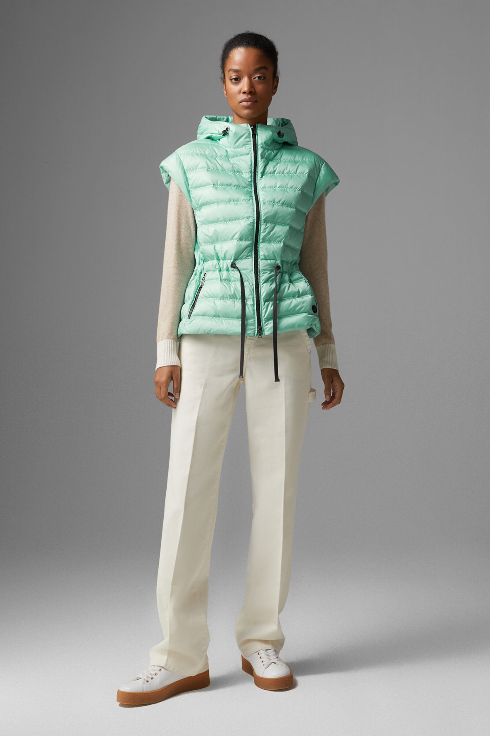 Ennie lightweight down vest in Mint - 4