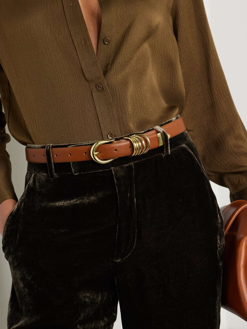 DÉHANCHE Hollyhock leather belt Tan outlook