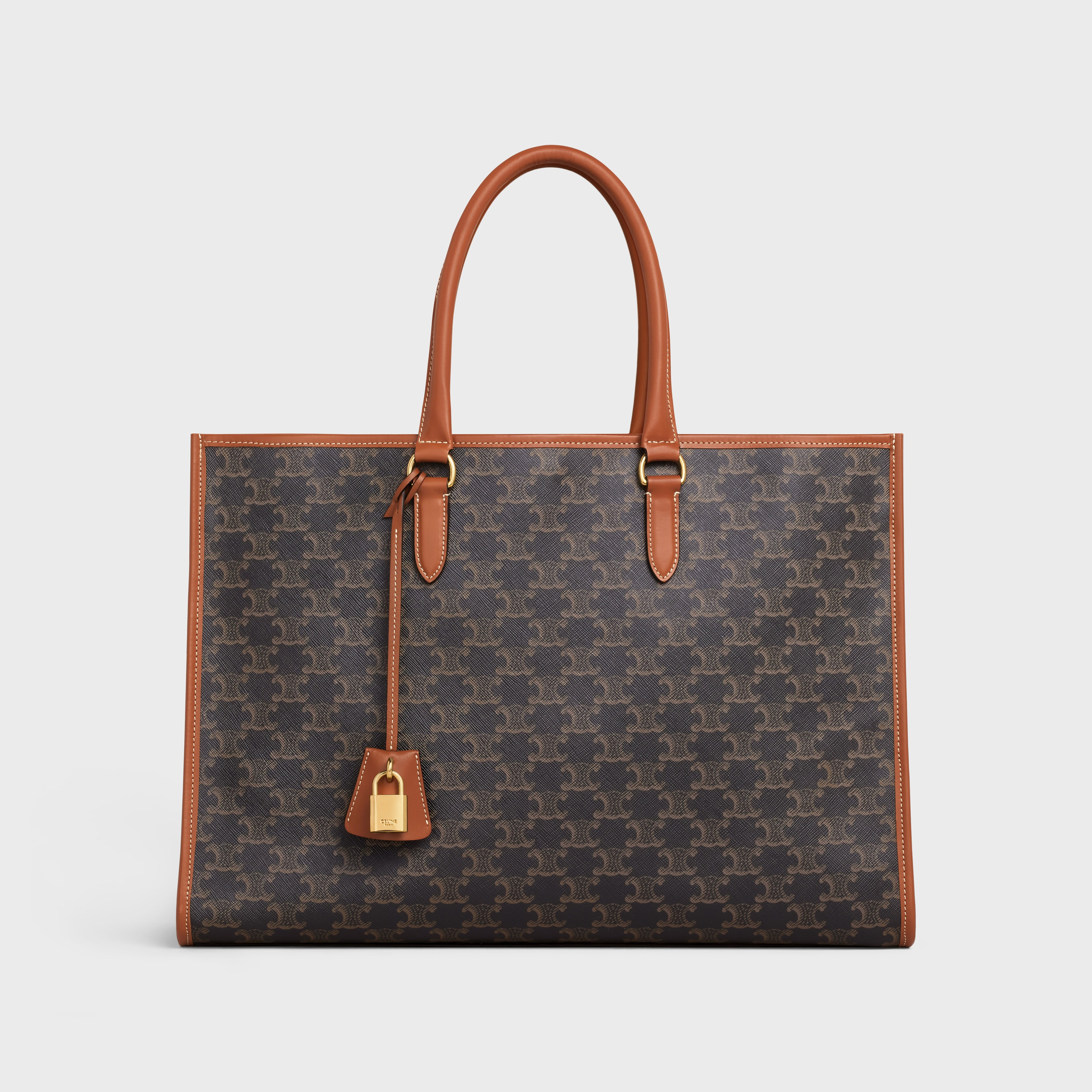 HORIZONTAL CABAS in Triomphe Canvas and calfskin - 1