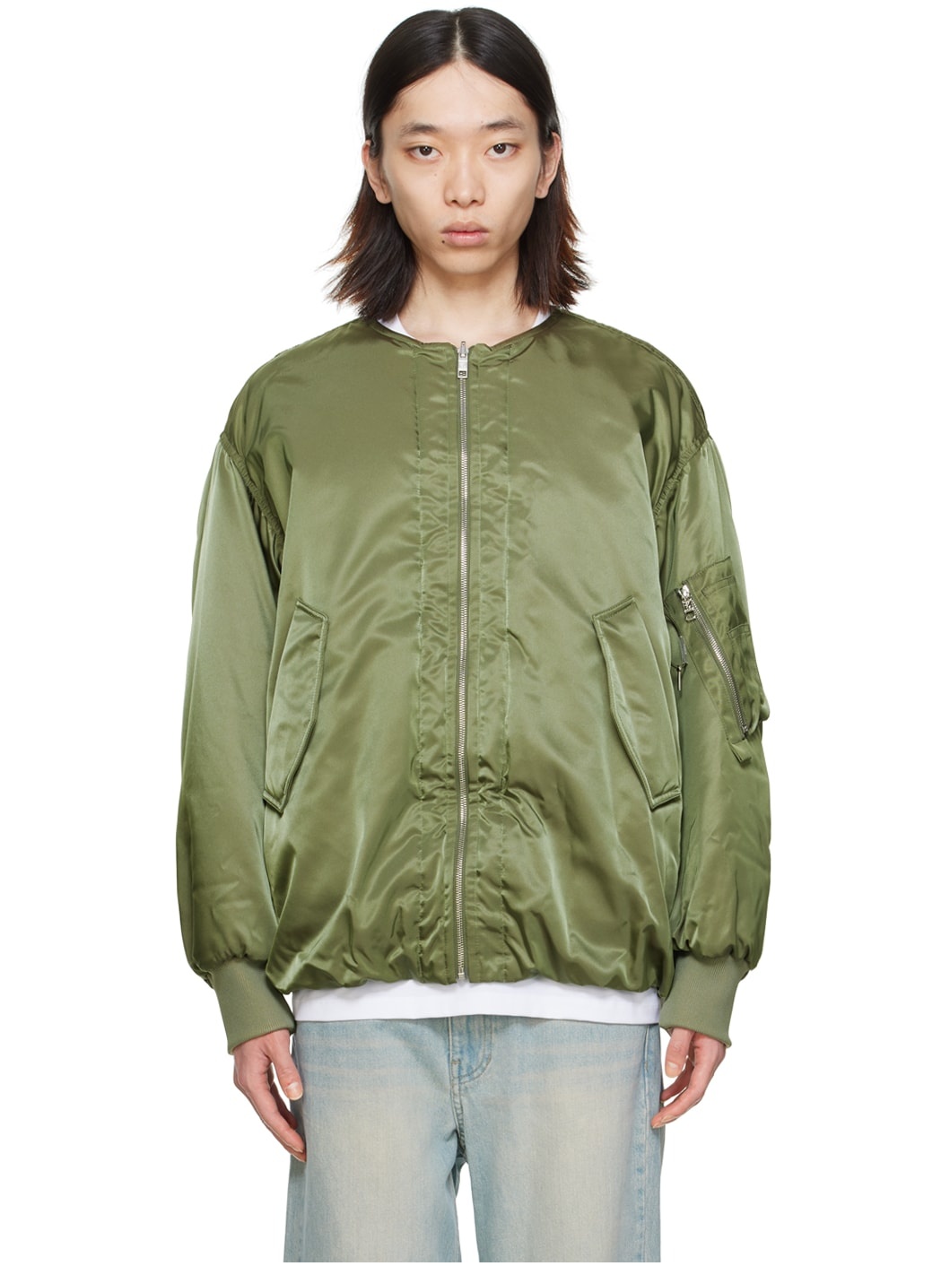 Khaki MA-1 Reversible Bomber Jacket - 1