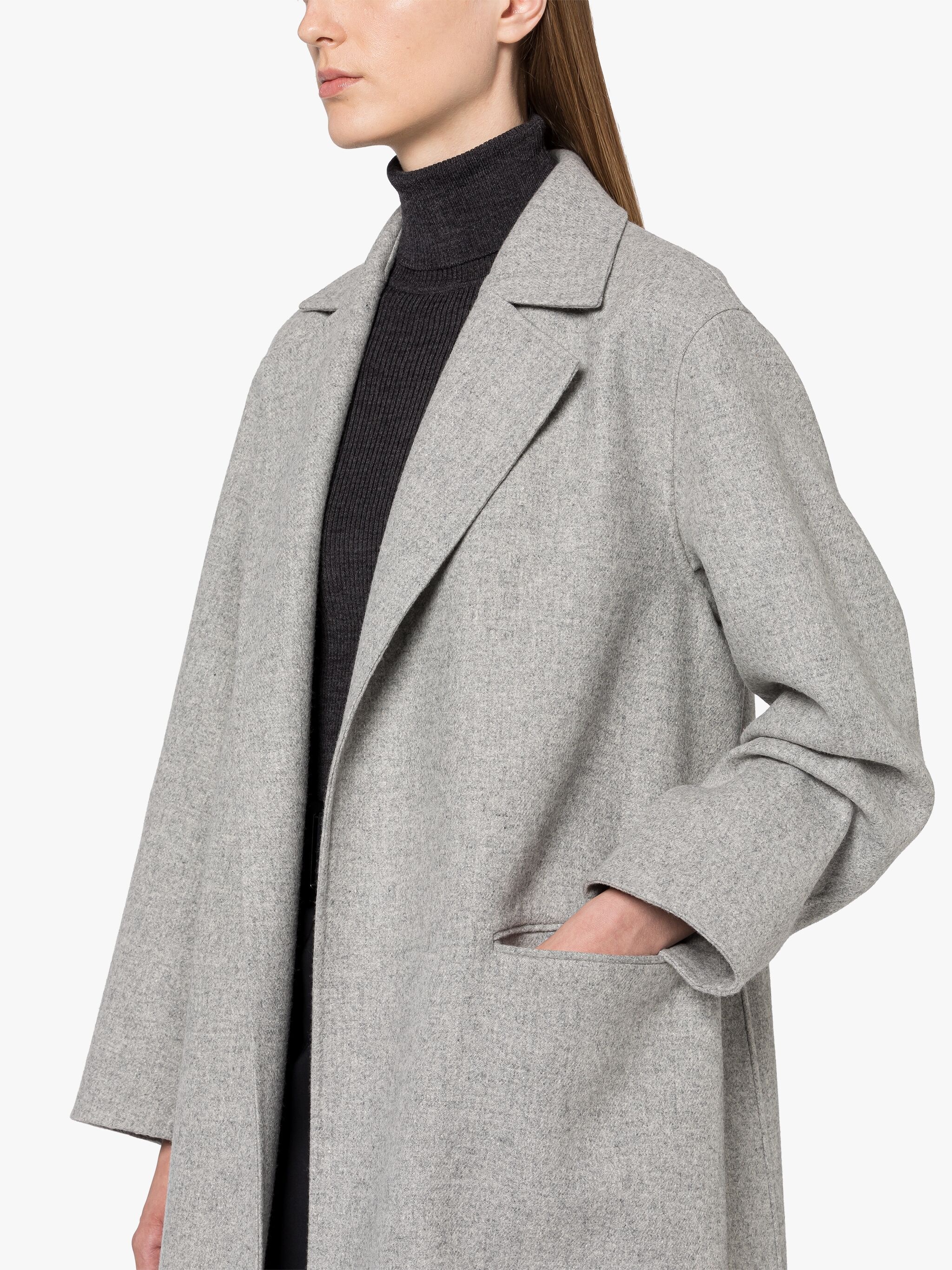 BALERNO LIGHT GREY WOOL COAT - 6