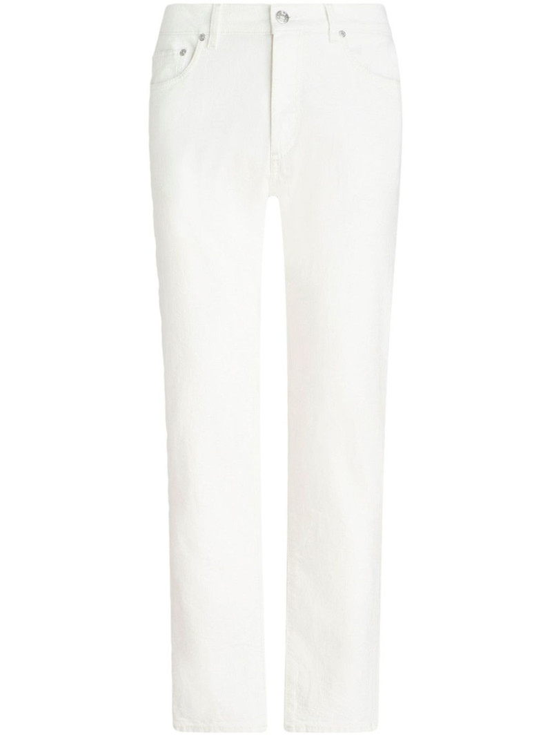 patterned-jacquard straight-leg jeans 1