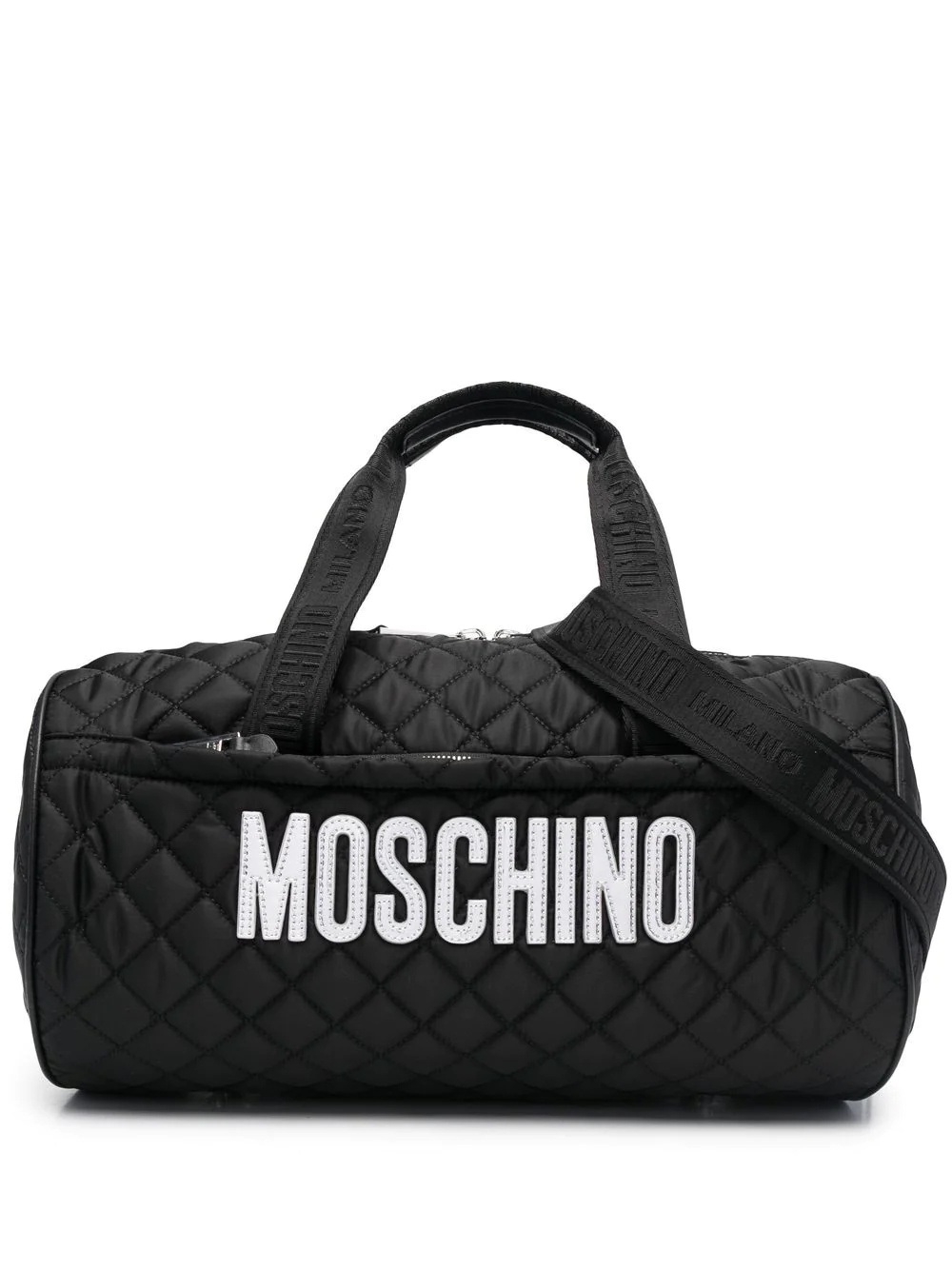 diamond-quilted logo holdall - 1