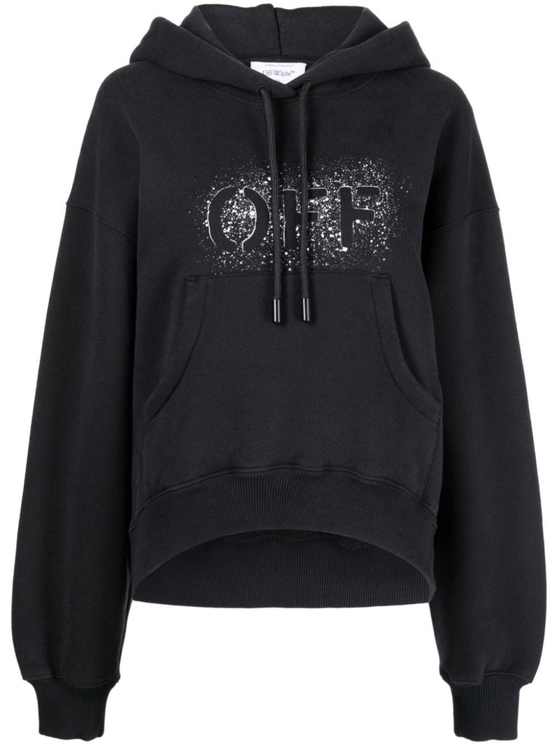 spray-paint logo cotton hoodie 1