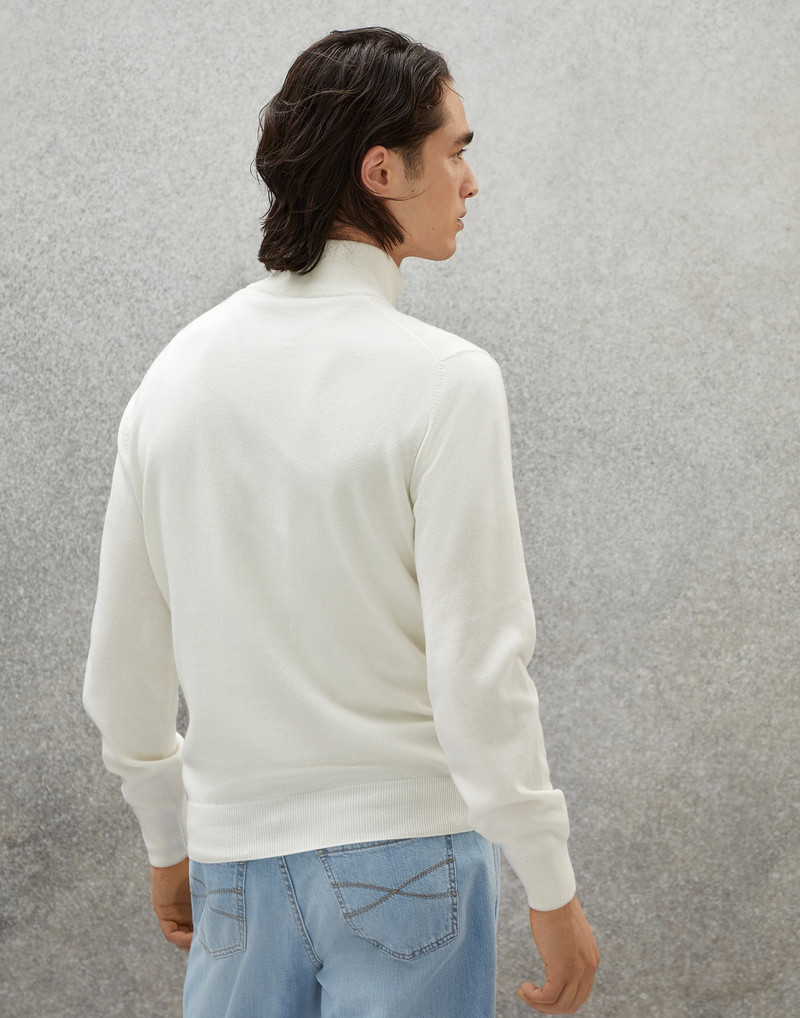 Brunello Cucinelli Cashmere turtleneck sweater with zipper outlook