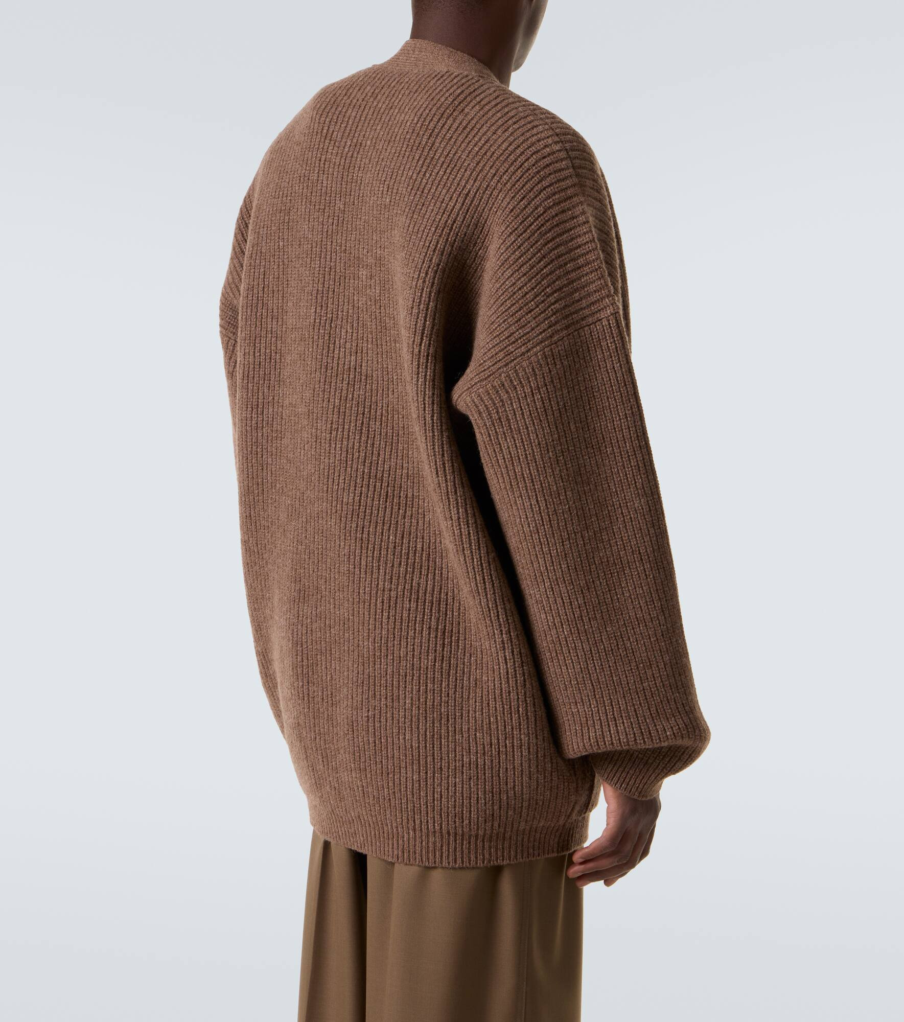 Oversized ribbed-knit wool cardigan - 4