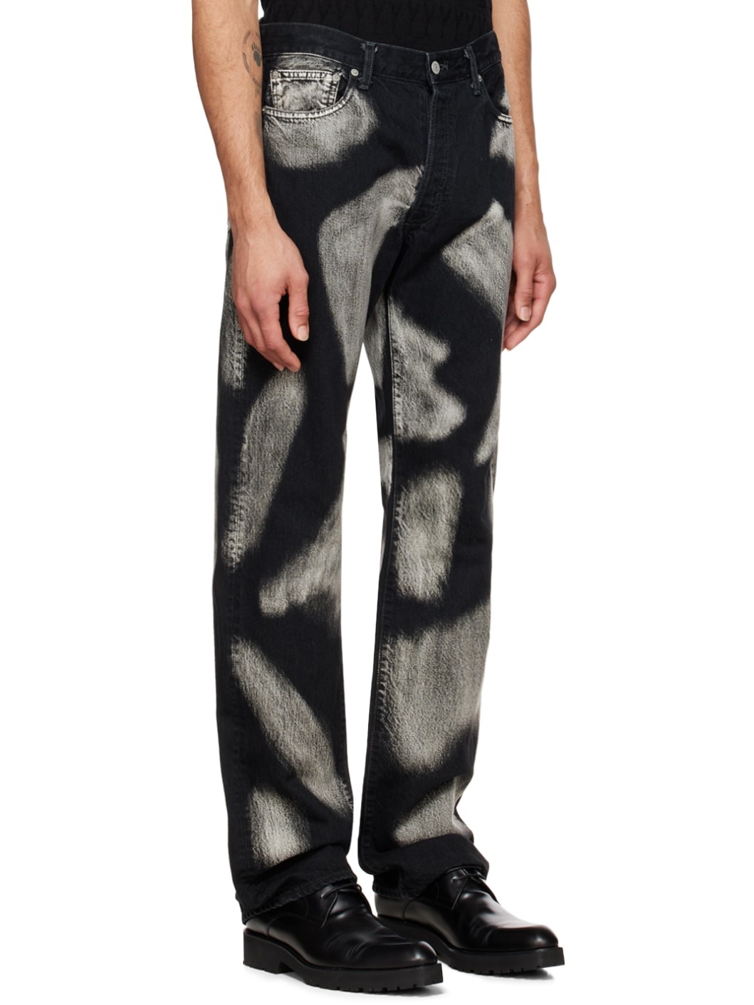 Black Printed Jeans - 2