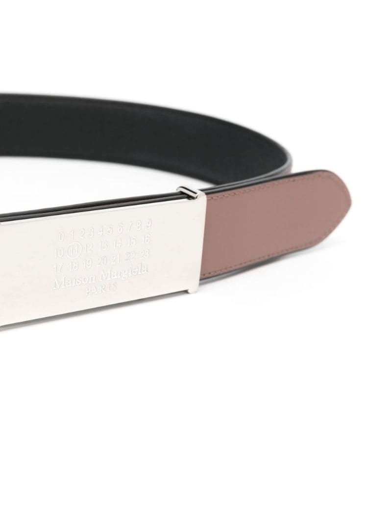 engraved-logo leather belt - 2