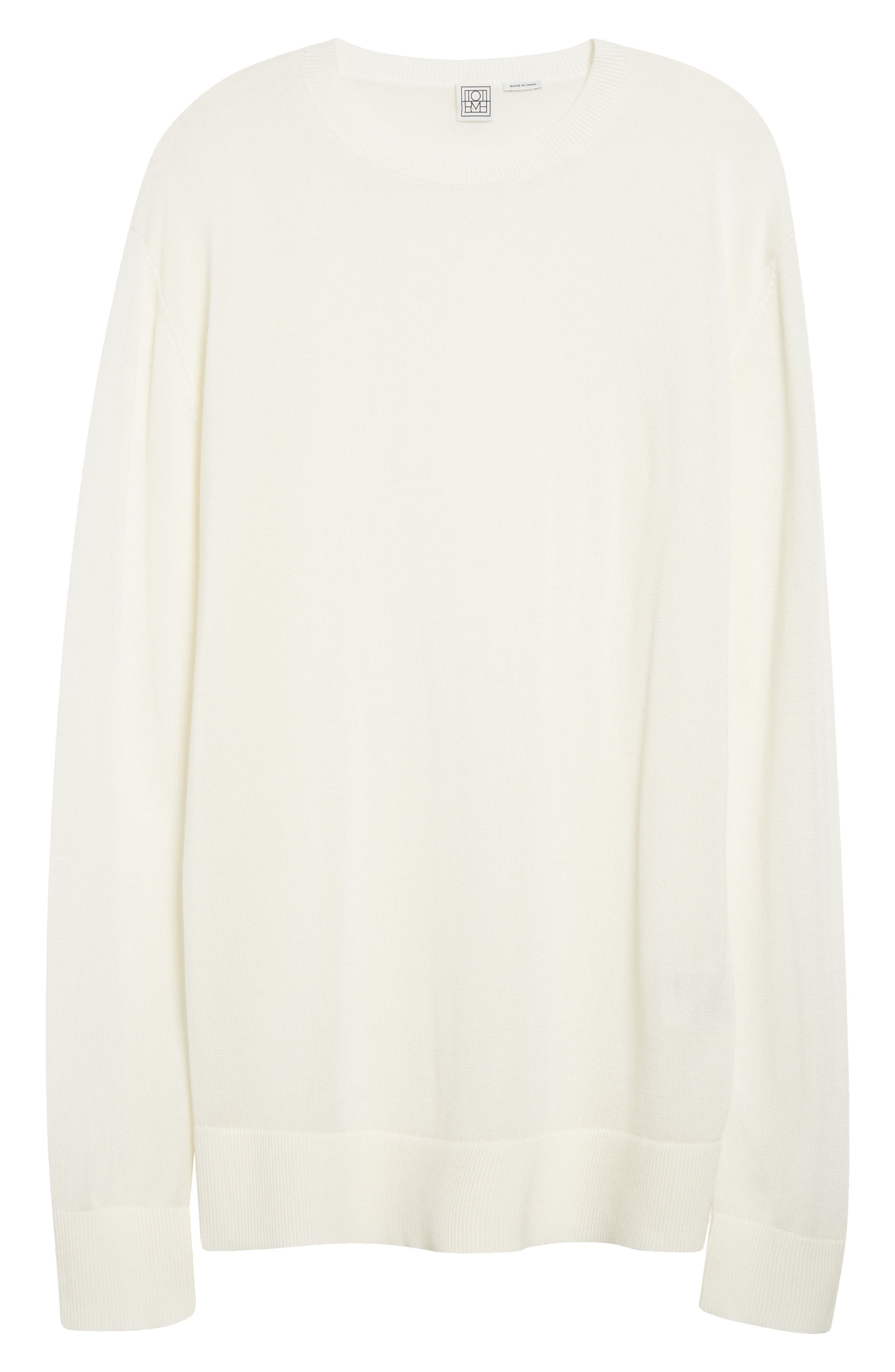 TOTEME Long Sleeve Knit T-Shirt in White at Nordstrom - 6