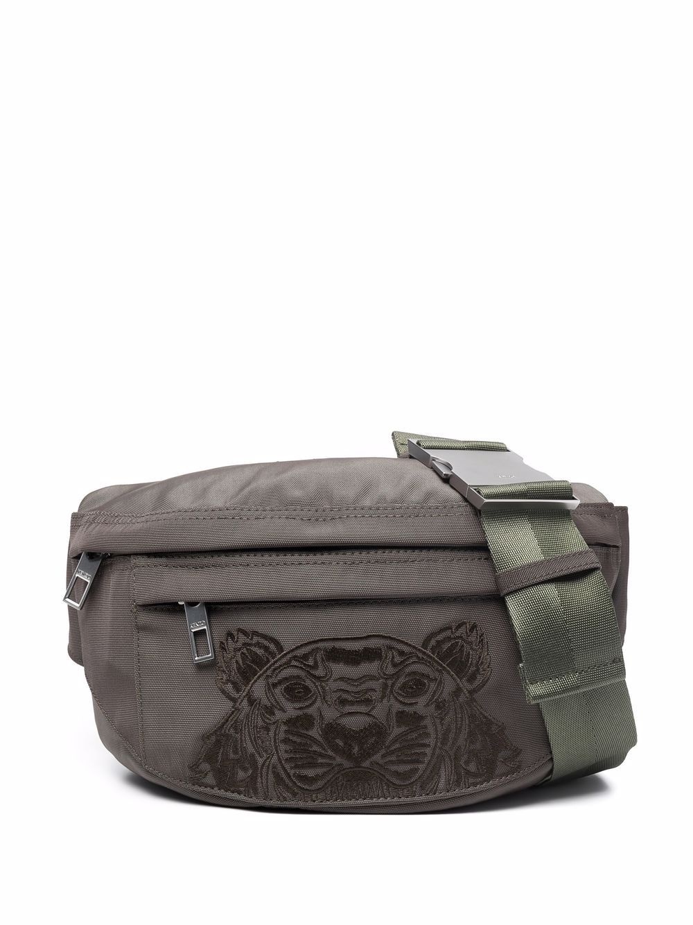 Tiger Head-motif embroidered belt bag - 1