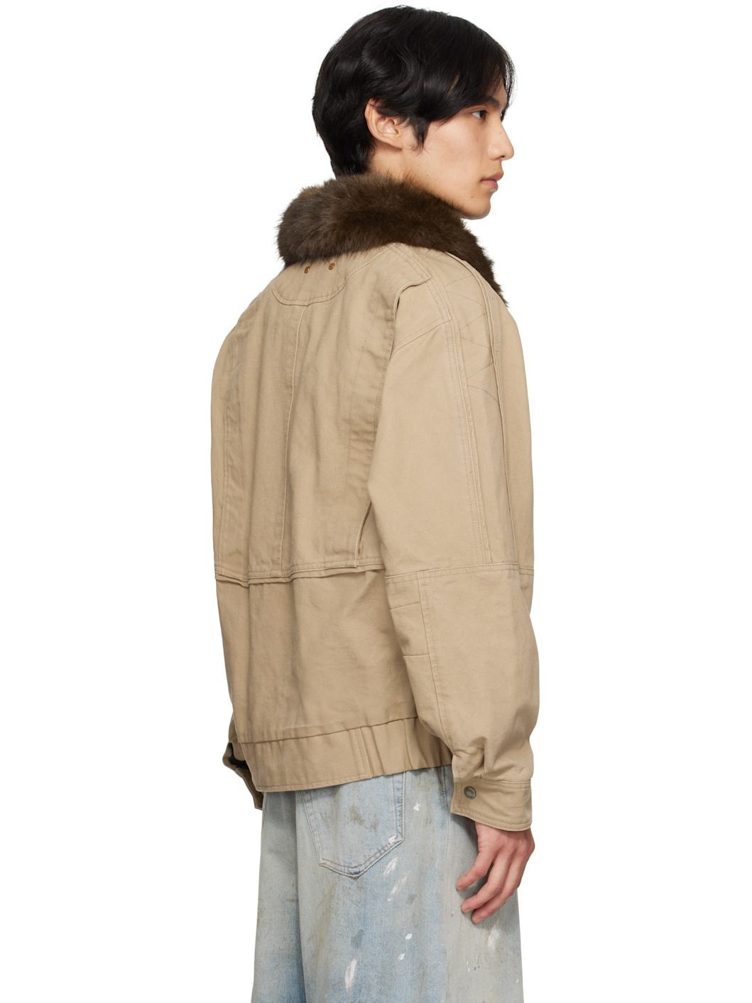 Beige Ortega Washed Cotton Jacket - 3