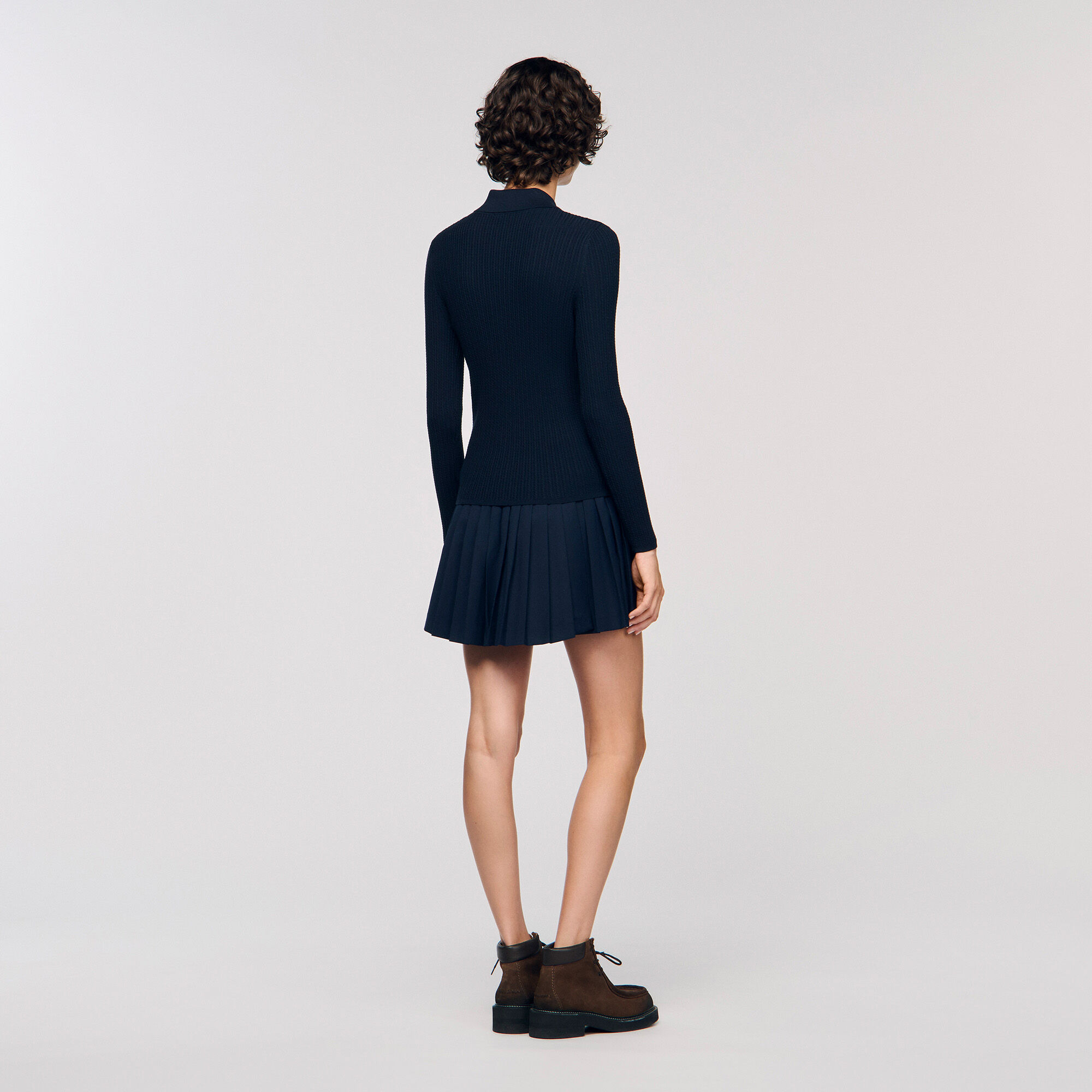 CABLE KNIT POLO SWEATER - 5