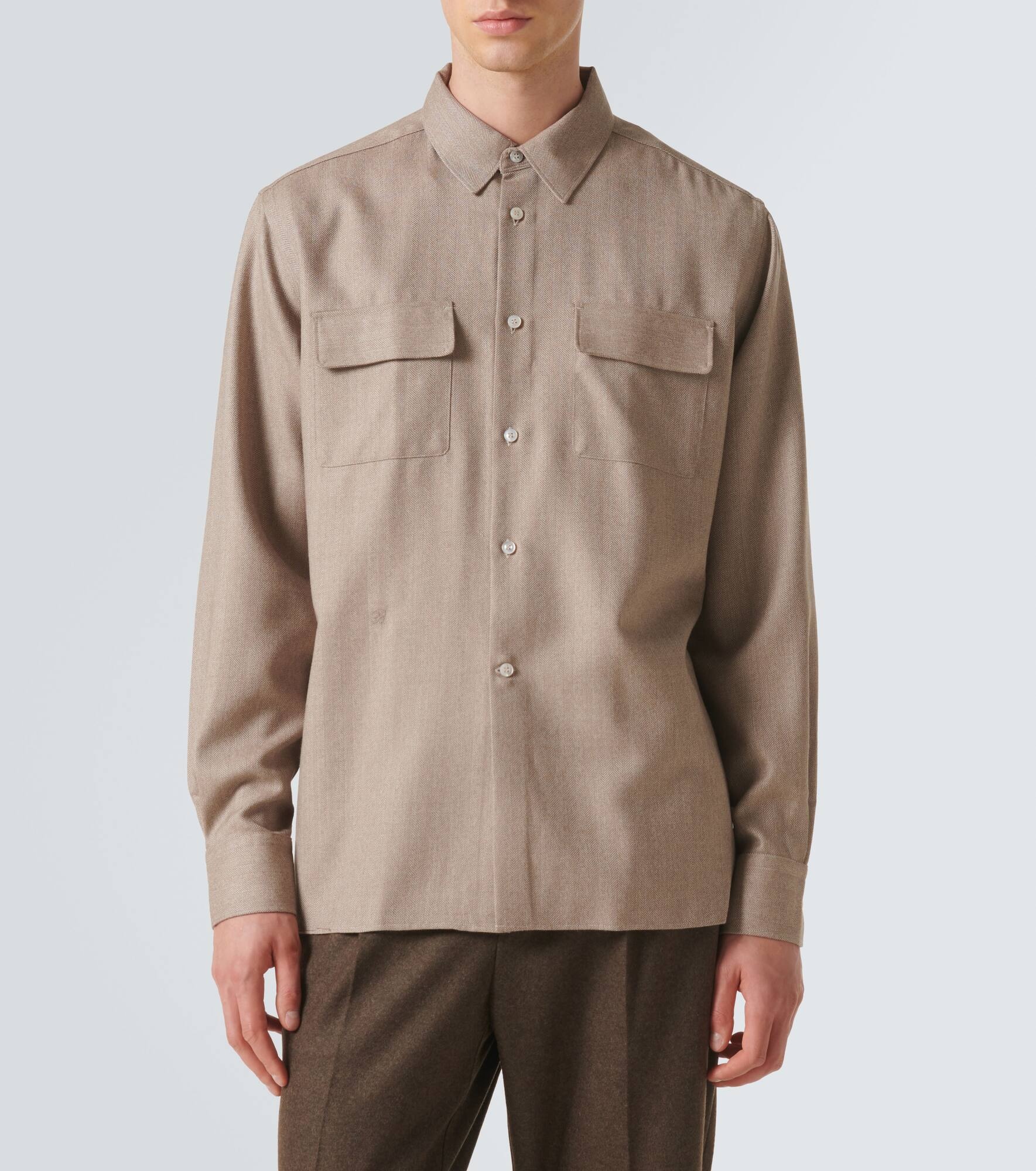 Herringbone wool shirt - 3