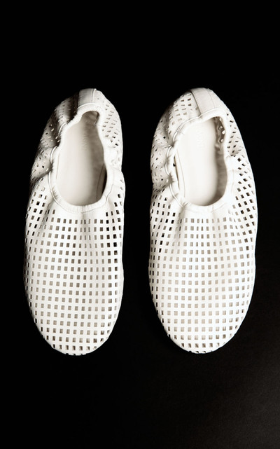 ST. AGNI Perforated Leather Ballet Flats white outlook