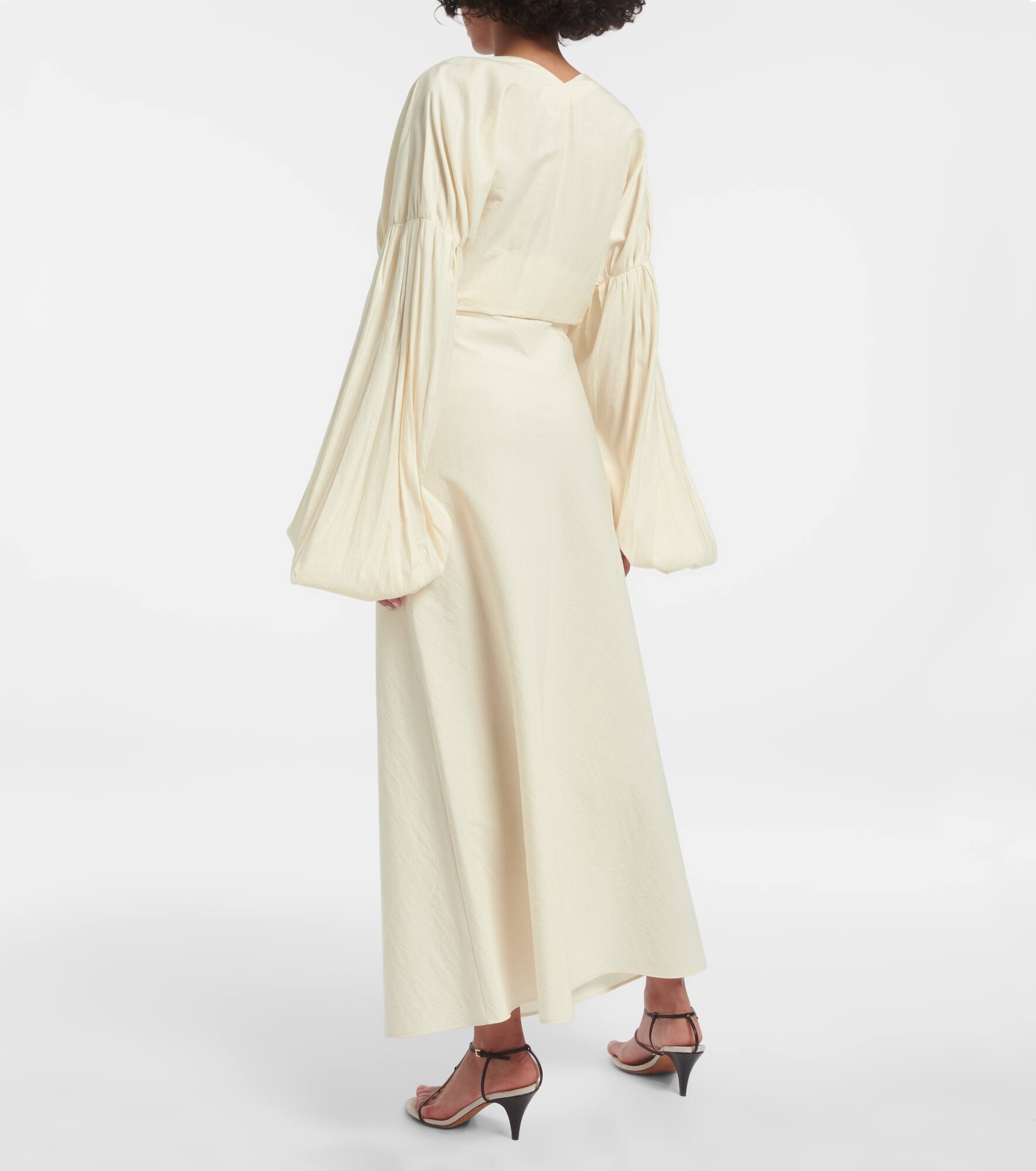 Mauva silk and cotton organza maxi skirt - 3