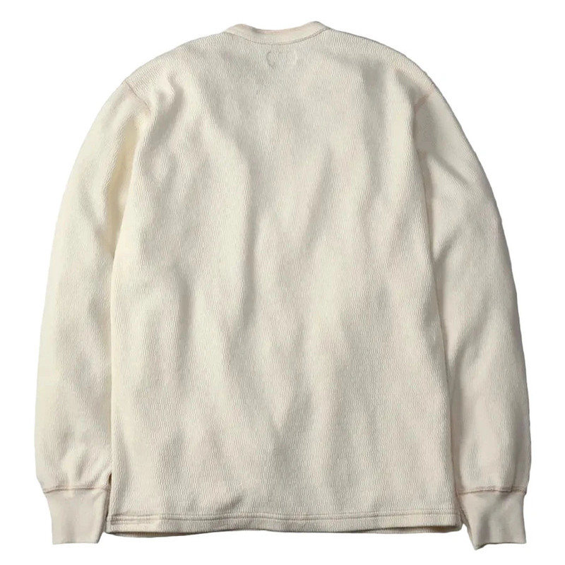 THE FLAT HEAD FN-THLH-004 Henley Neck Thermal Ivory outlook