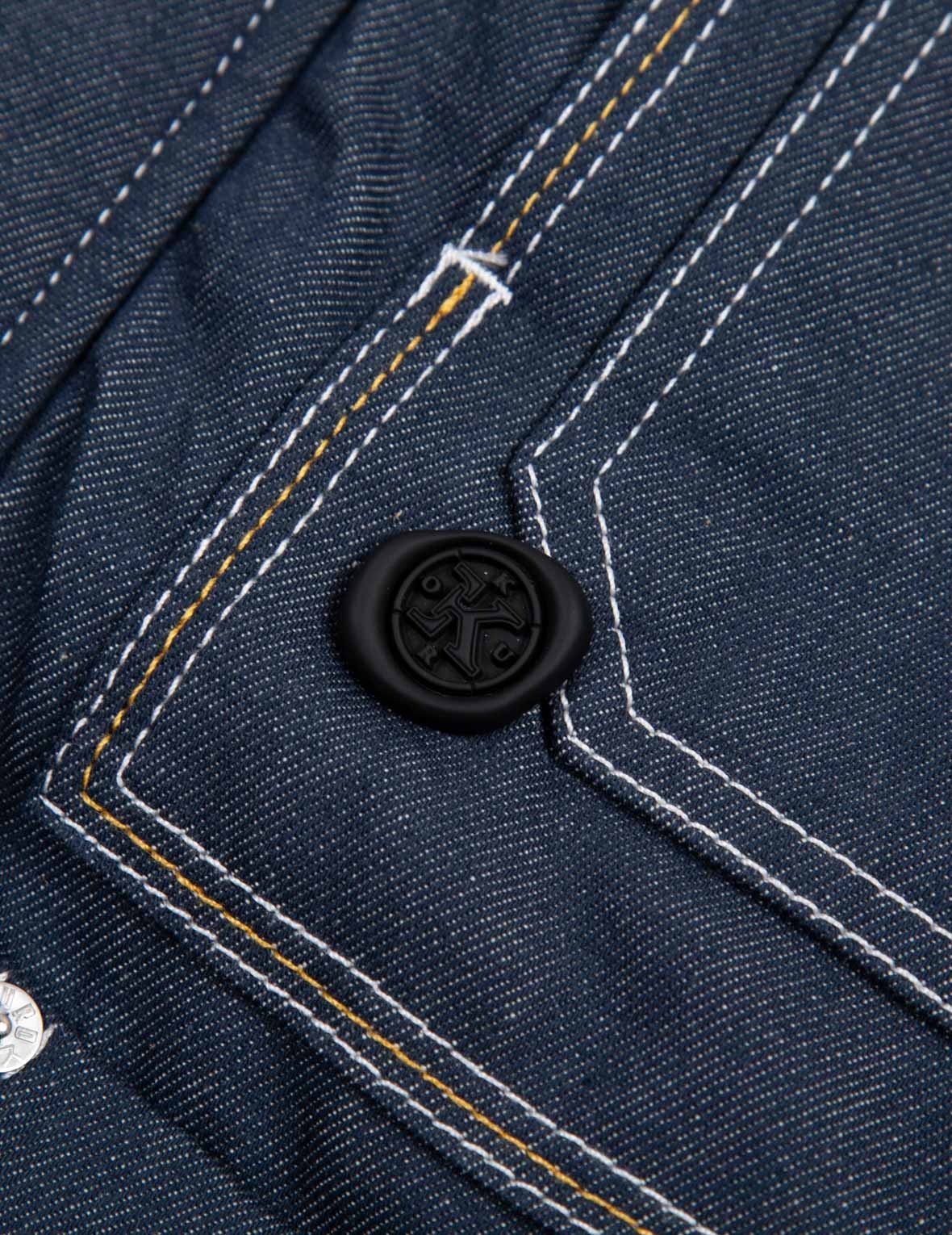 Contrast Stitching Padded Denim Worker Jacket - 11