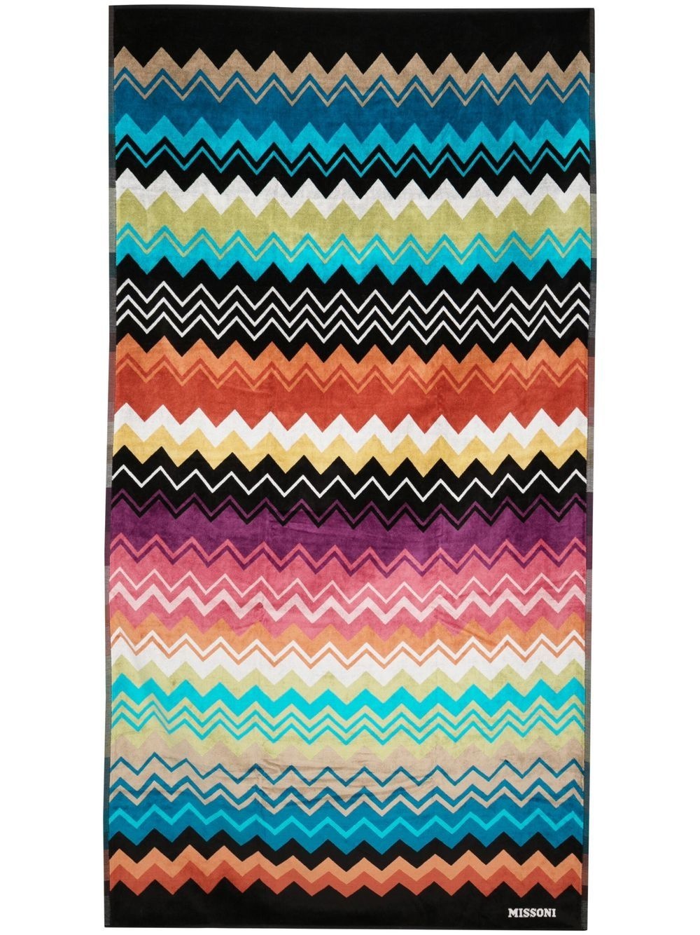 zigzag-pattern cotton towel - 3