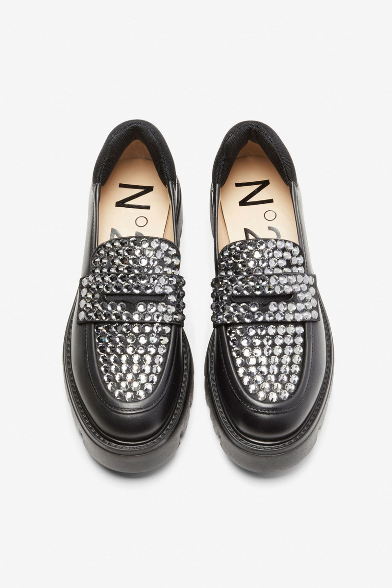 CRYSTAL LEATHER LOAFERS 2