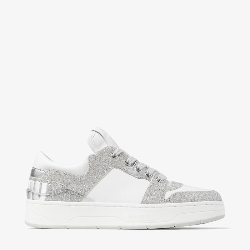 Florent/F White Leather Trainers with Glitter - 1