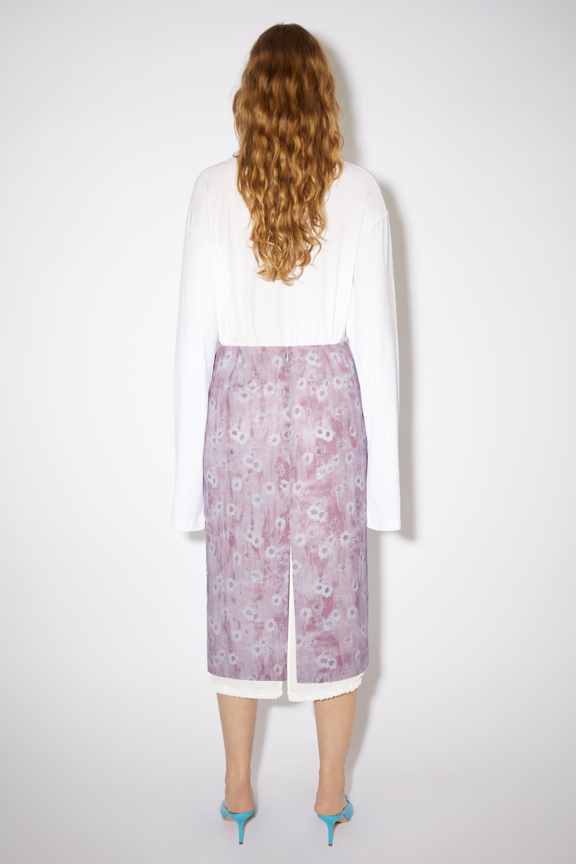 Printed crepe skirt - Raspberry pink - 3