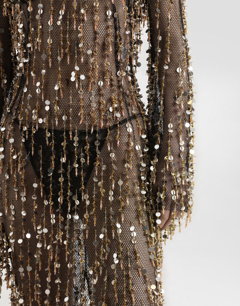 Long dress with fringe and sequin embroidery 4