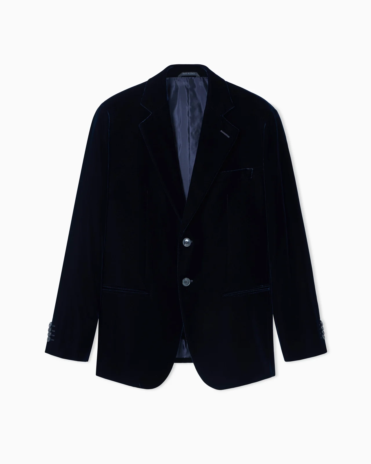 Icon George line single-breasted stretch-velvet jacket - 1