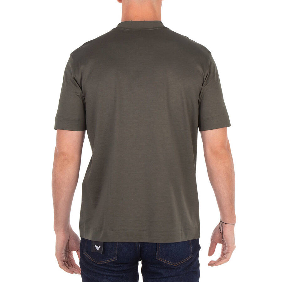 Emporio Armani Logo Embroidered Lyocell-Blend T-Shirt - 4