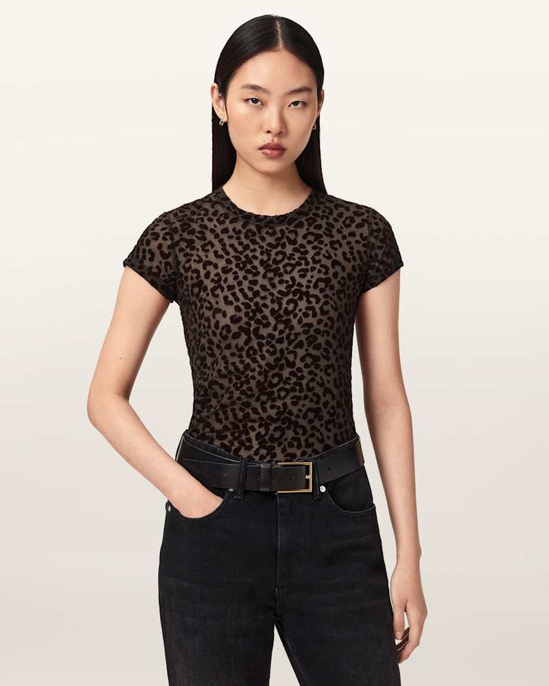 ELLIE MESH LEOPARD PRINT T-SHIRT 3