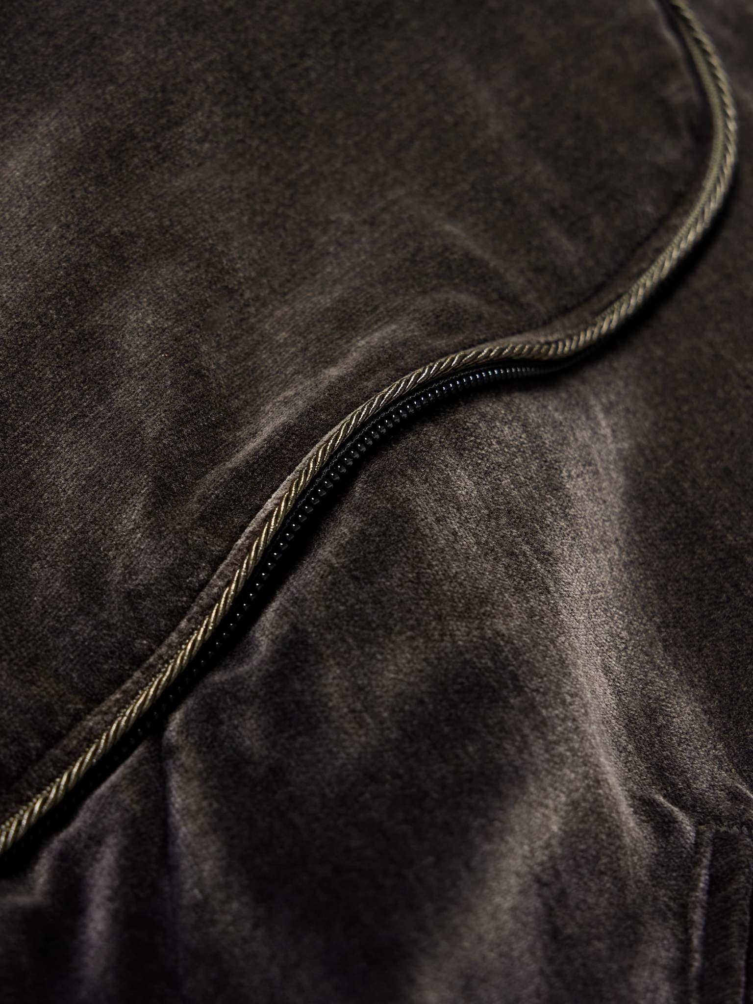 Kapital Logo-Embroidered Zip-Detailed Cotton-Velvet Bomber