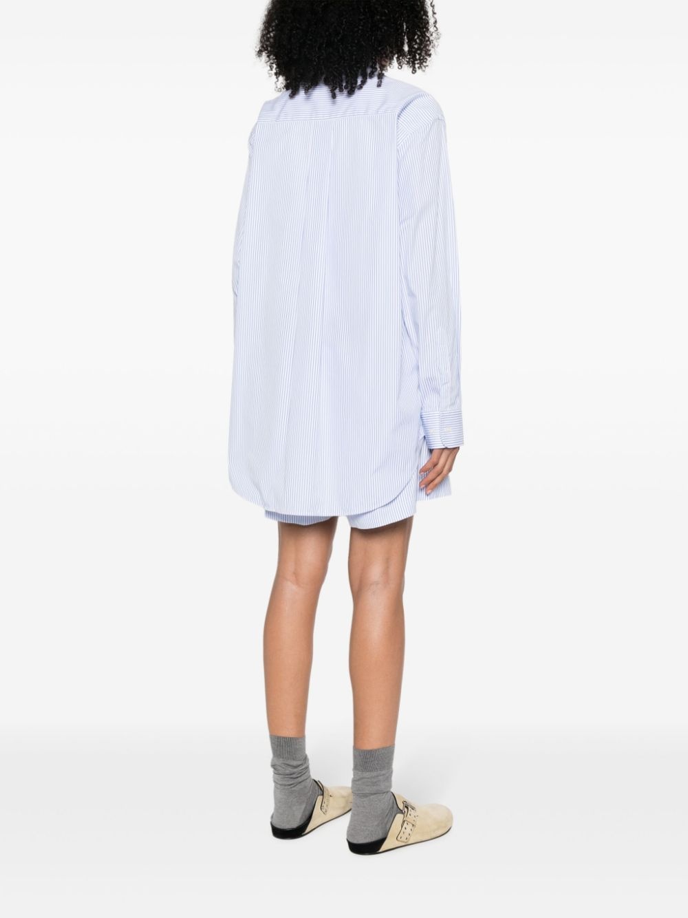 striped cotton shirtdress - 4