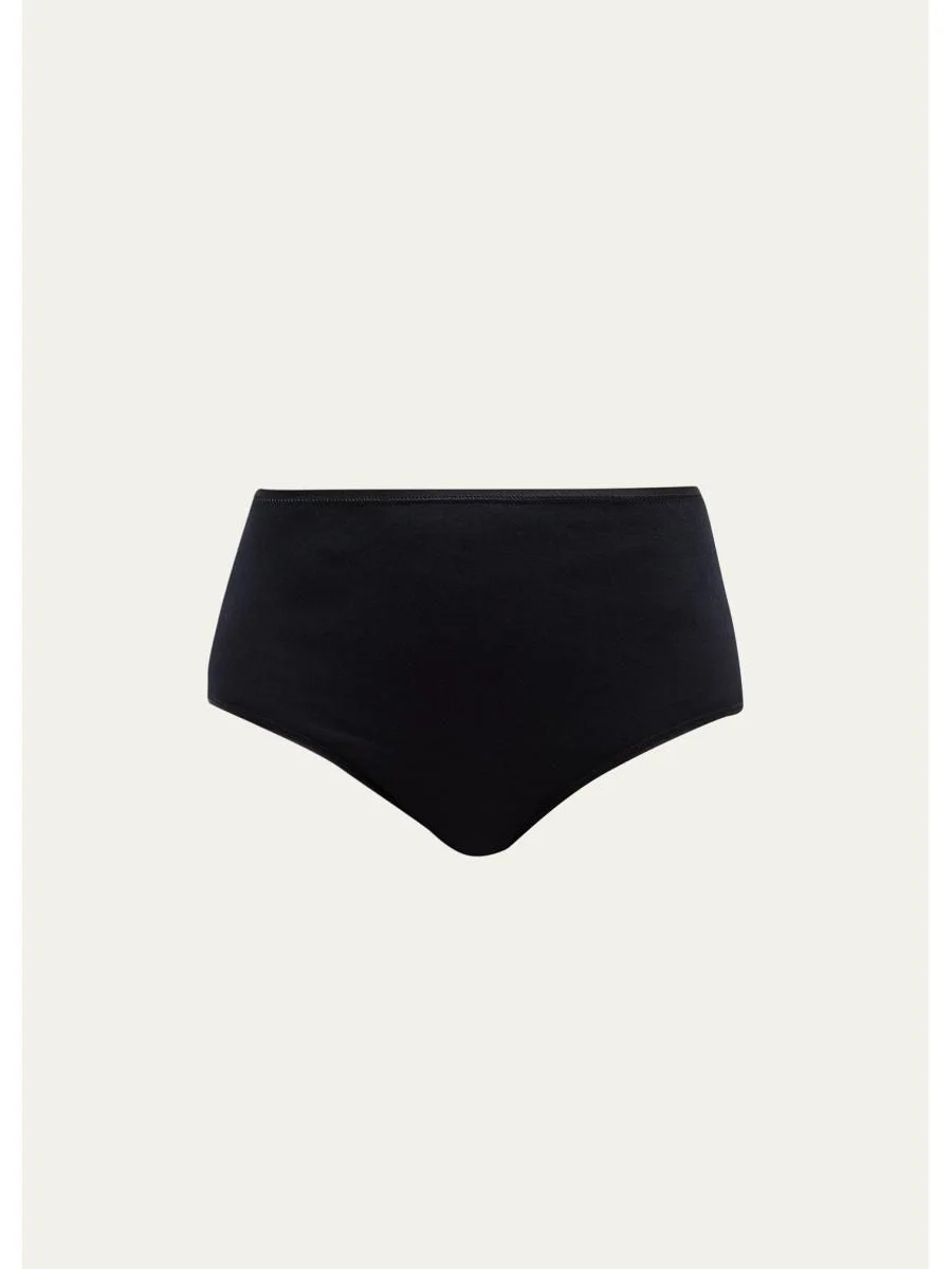 Cotton Seamless Satin-Trim Briefs - 1