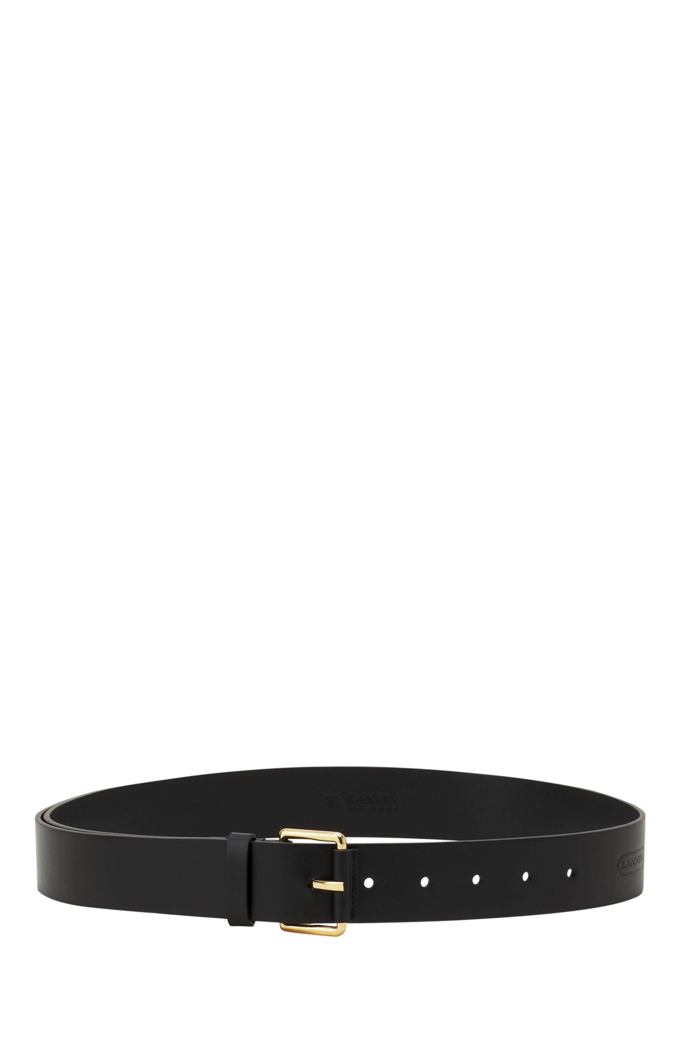 Lanvin Compagnon Large Leather Belt in Black at Nordstrom - 1