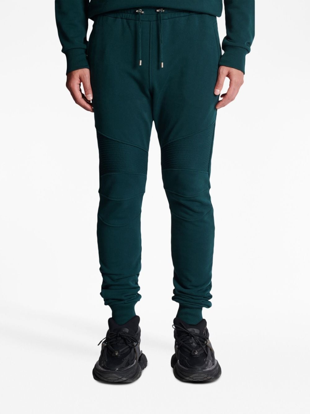 ribbed-detail drawstring track pants - 5