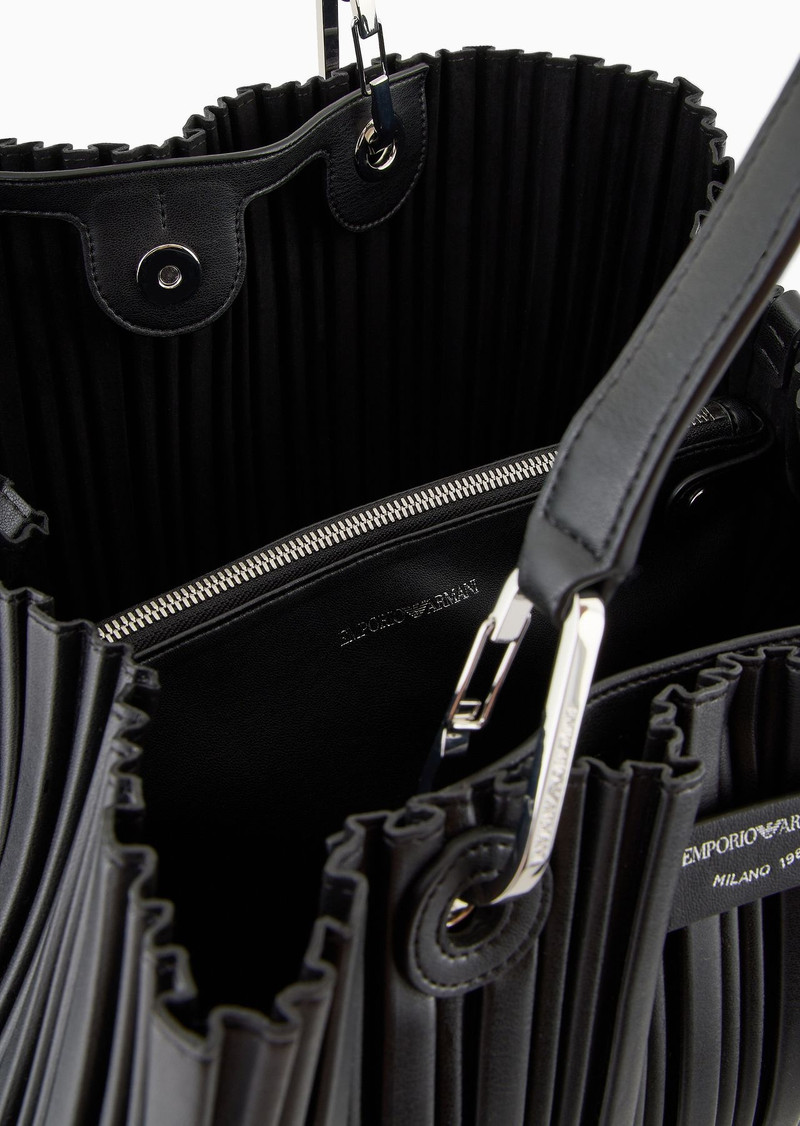ASV medium MyEA shopper bag in pleated, recycled faux nappa leather 4