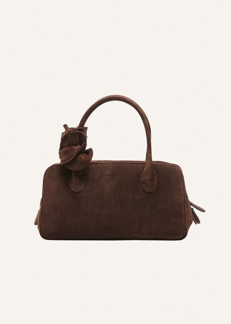 Brigitte bag in brown suede and silver - 1