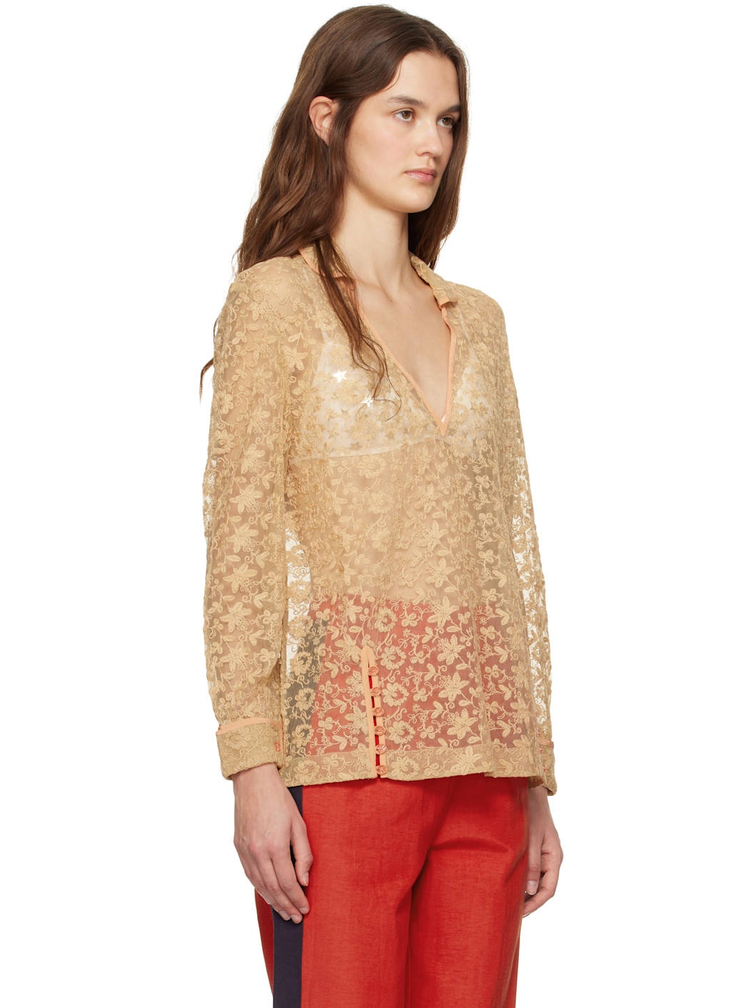 Beige Attic Lace Blouse - 2