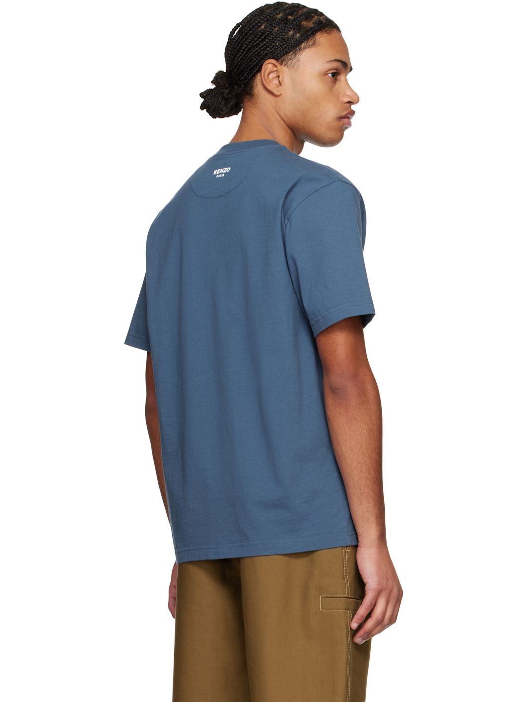 Blue Kenzo Paris 'Kenzo' Pop Embroidered T-shirt - 3