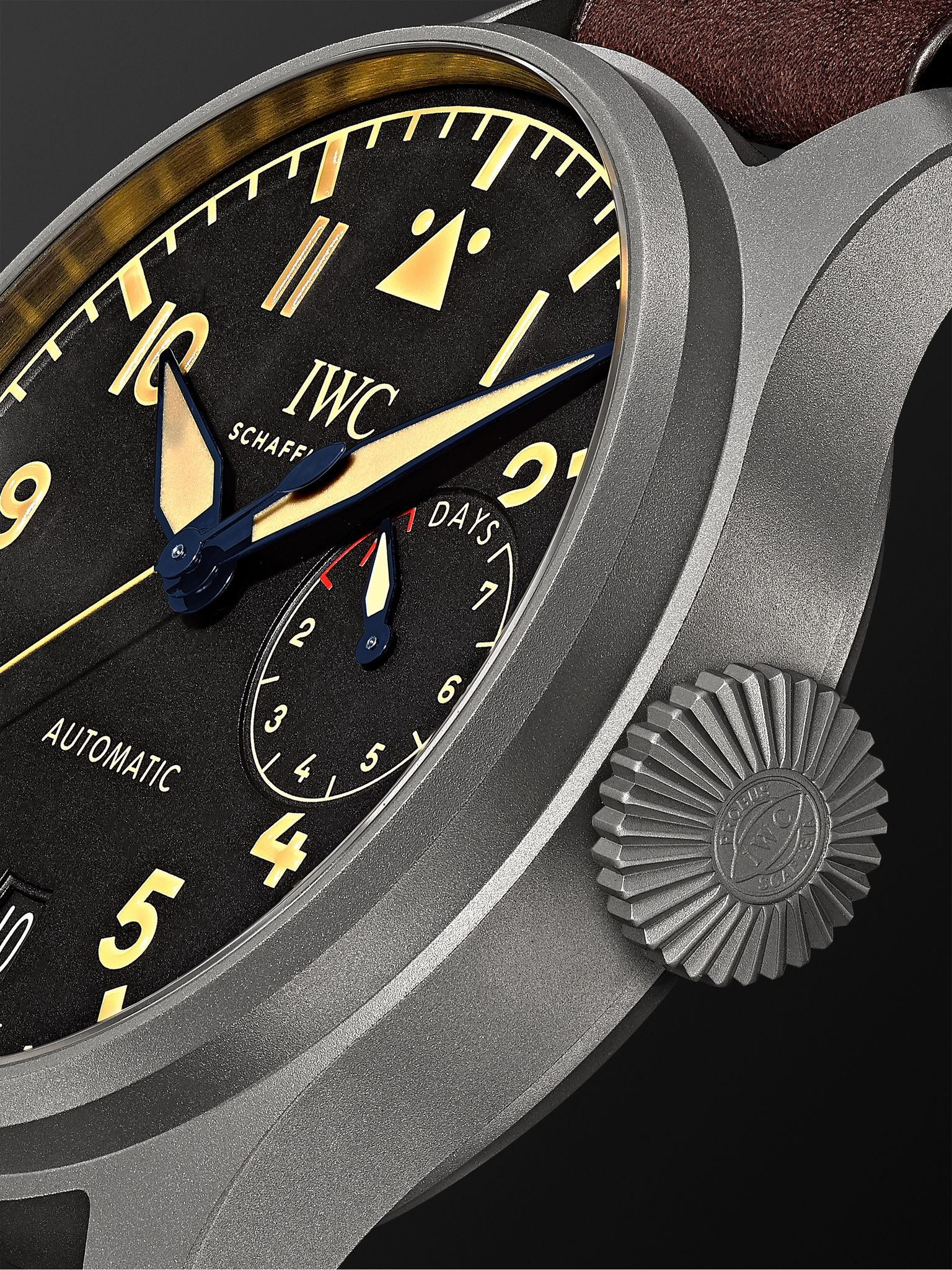 Big Pilot's Heritage Automatic 46.2mm Titanium and Leather Watch, Ref. No. IW501004 Black - 3
